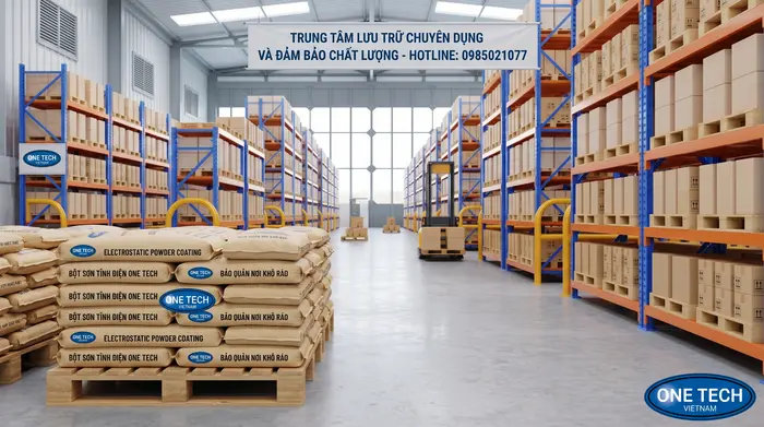Bảo quản bột sơn tĩnh điện trong kho khô thoáng tránh ẩm