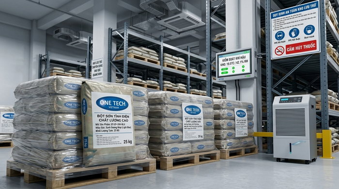 Kiểm soát độ ẩm lưu trữ sơn tĩnh điện tại Quảng Ninh