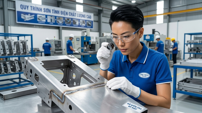 Kiểm tra bề mặt kim loại trước khi đưa vào quy trình sơn tĩnh điện