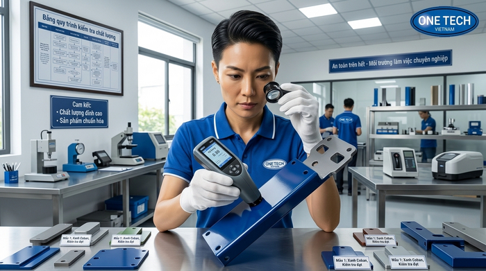 Kiểm tra chất lượng lớp sơn tĩnh điện trên sản phẩm kim loại