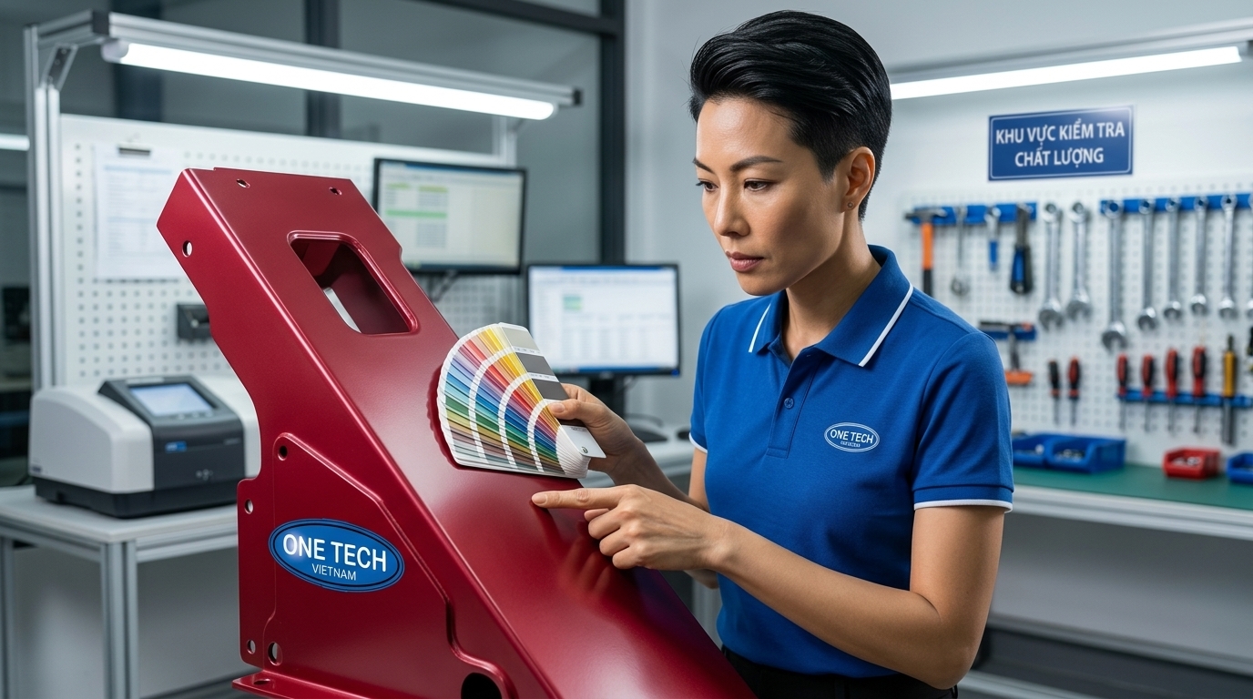 Kiểm tra chất lượng màu sơn tĩnh điện sau thi công Kiểm tra màu sơn tĩnh điện sau thi công