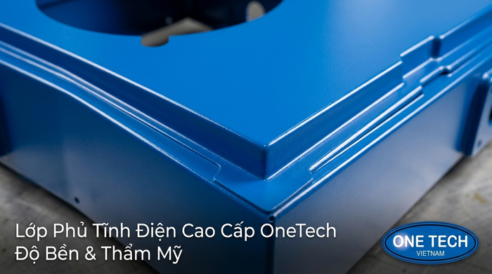 Lớp sơn màu tĩnh điện sau khi đóng rắn trên bề mặt kim loại