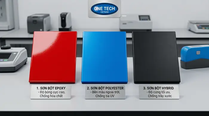 So sánh bột sơn tĩnh điện Epoxy Polyester và Hybrid