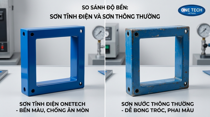 So sánh độ bền của sơn tĩnh điện so với sơn thông thường