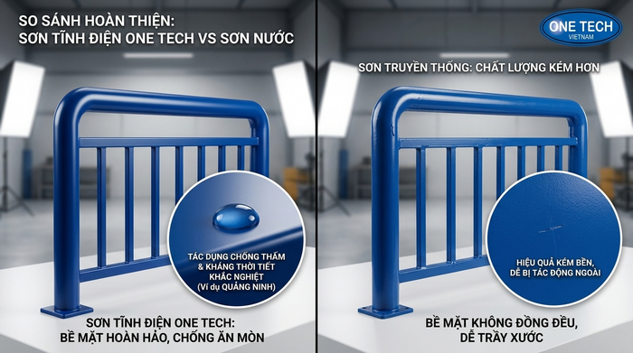 So sánh sơn tĩnh điện và sơn truyền thống cho sản phẩm kim loại