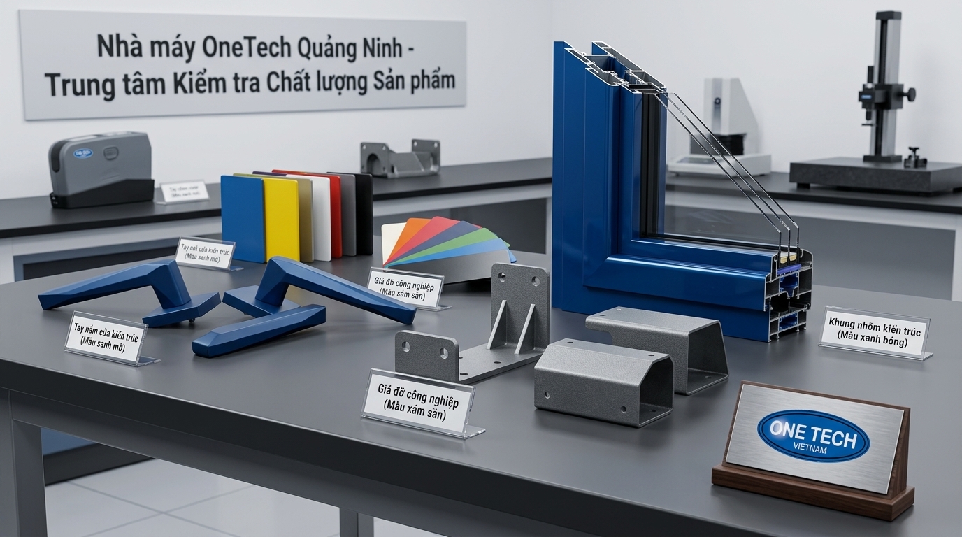 Sơn tĩnh điện OneTech Quảng Ninh sau hoàn thiện Sản phẩm kim loại sau khi được sơn tĩnh điện hoàn thiện tại OneTech Quảng Ninh