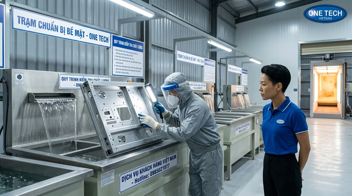Xử lý bề mặt kim loại trước khi sơn tĩnh điện tại Quảng Ninh