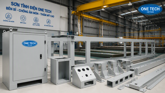 Sơn tĩnh điện nhôm công nghiệp Quảng Ninh cho khung thiết bị và phụ kiện nhà xưởng