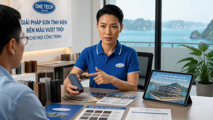 Tư vấn sơn tĩnh điện nhôm ngoài trời Quảng Ninh theo mẫu màu và môi trường sử dụng
