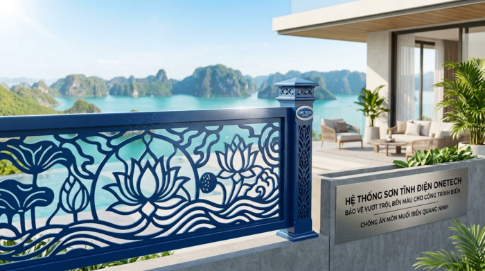 Hàng rào CNC sơn tĩnh điện cho công trình thẩm mỹ Mẫu hàng rào CNC sơn tĩnh điện cho biệt thự ven biển Quảng Ninh